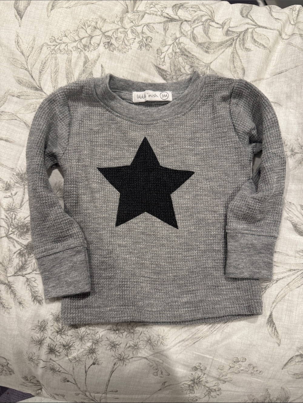 3M Gray Star Knit Long-Sleeve Top - Little Mish